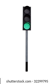 Traffic Light Isolated On The White Background