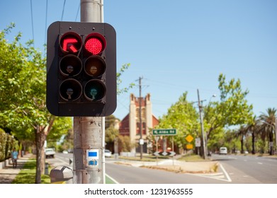 Traffic Light. Road Sign. Australia, Melbourne. 