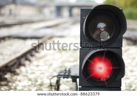 Similar – Image, Stock Photo Traffic light shows red