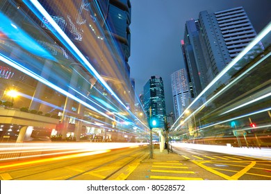 Traffic Light Stream And Highrise Bulidings