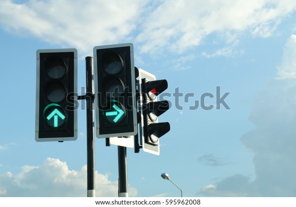 Traffic lights and green arrows, management of\
air traffic