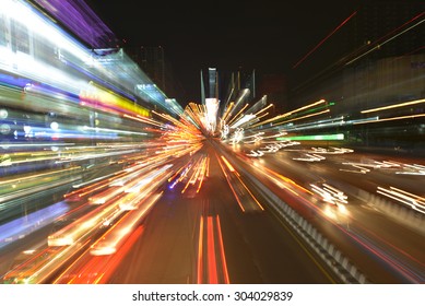 Traffic Lights In Motion Blur 