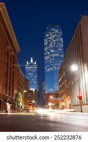 Traffic On Elm Street In Downtown Dallas, Texas