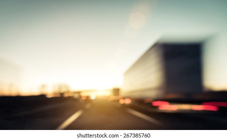 Traffic the highway  blurred image background  concept about transportation