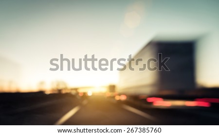 Traffic on the highway. blurred image background. concept about transportation