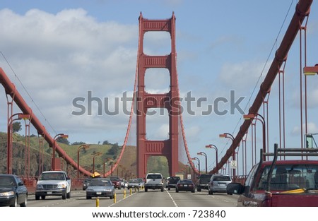 Traffic on San Francisco's Golden Gate bridge.