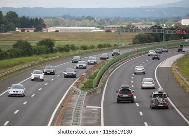 Traffic On The Zagreb Highway Bypass In Zagreb, Croatia.