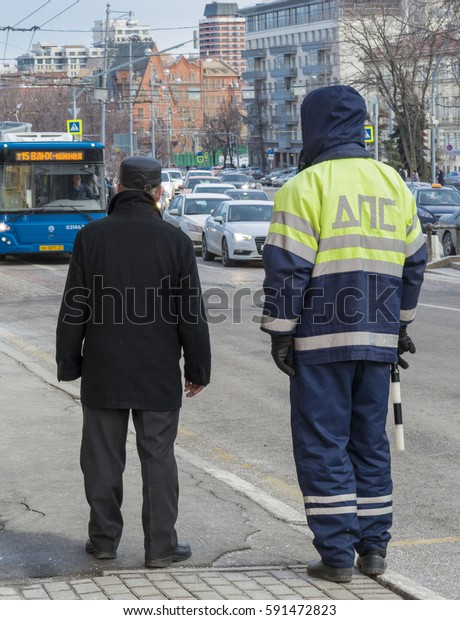 The traffic  police at\
work
