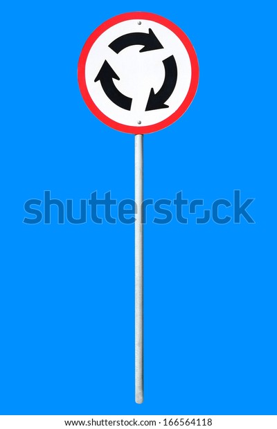 traffic road sign metal surface transport\
circle right turner isolated\
background