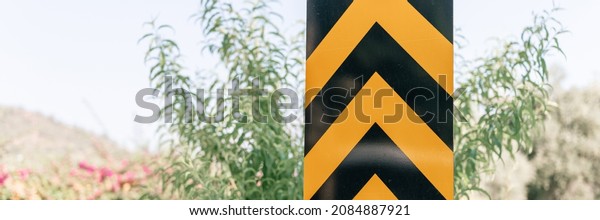 traffic safety signs on city street road.\
direction movement sign outdoor. danger warning symbol on urban way\
for transport automobile and car. control and regulate drive in\
town path. banner