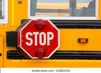 Traffic Safety Stop Sign On A School Bus