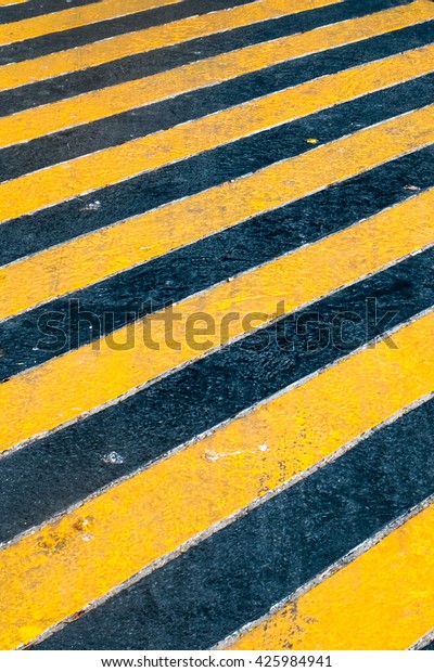 Traffic Sign Black Yellow Color Texture Royalty Free Stock Image