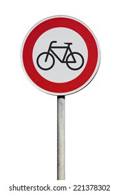 Traffic Sign entrance for cyclists disallowed isolated  - Shutterstock ID 221378302