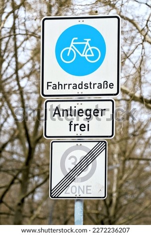 Traffic sign with German lettering 