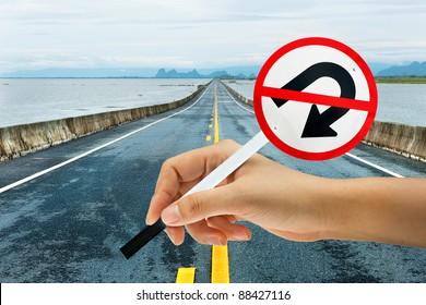 Traffic Sign  No U Turn  In Hand