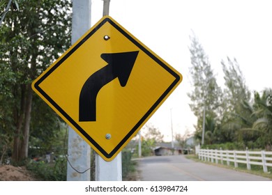 Traffic Sign Show Turn Right Hang Stock Photo (Edit Now) 613984724