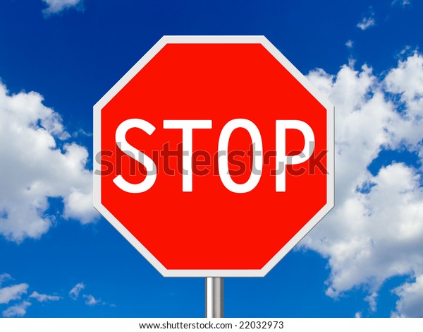 Traffic sign Stop, sky on\
background