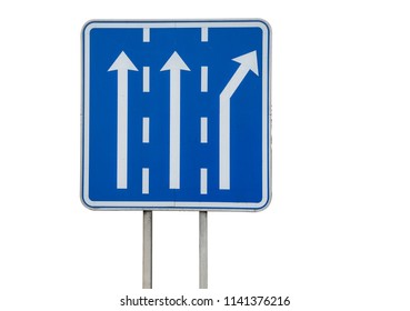 Traffic Sign Two Straight Lanes Right Stock Photo 1141376216 | Shutterstock