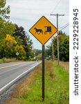 Traffic Sign warning of Amish horse-drawn Carriages (Buggy) on the Road