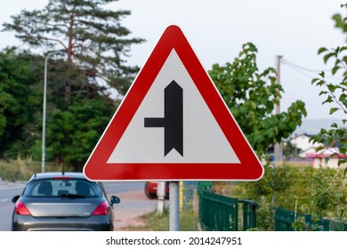 Traffic Signs Crossroads Warning Main Road Stock Photo 2014247951 ...