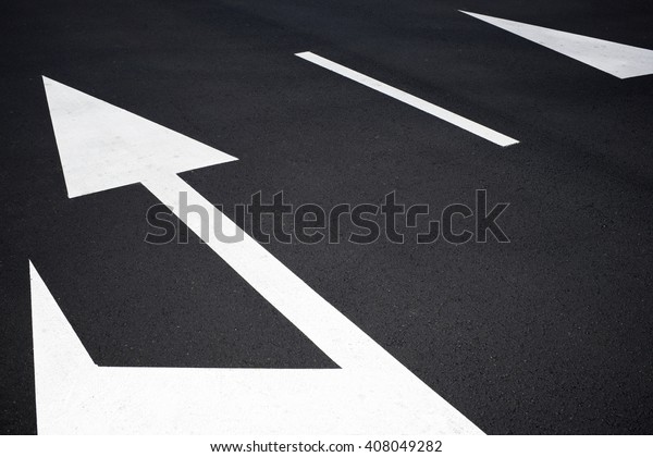 Traffic signs painted on the
road.