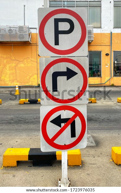 Traffic signs showing
left and right turns