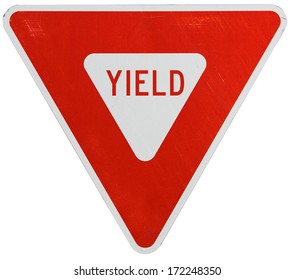 Traffic Signs: Yield Sign on White