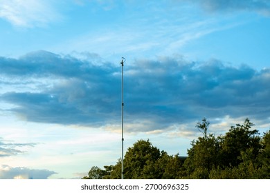 traffic study camera used anonymous traffic monitoring, data collection in highway, environmental monitoring, surveillance device, intelligent systems Cars travel, evening sky, suburban road Germany