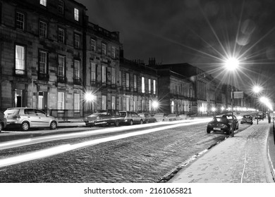 Traffic Tail Lights At Night