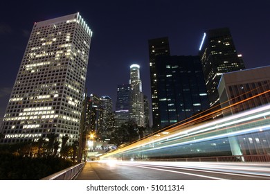 Traffic Through Los Angeles At Night