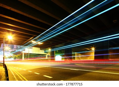 Traffic trail pass though underpass - Powered by Shutterstock