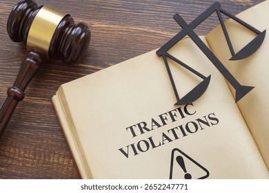 Traffic violations are shown using a text as legal concept