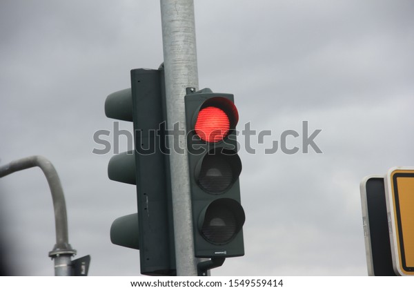 traffic warning lights on\
road
