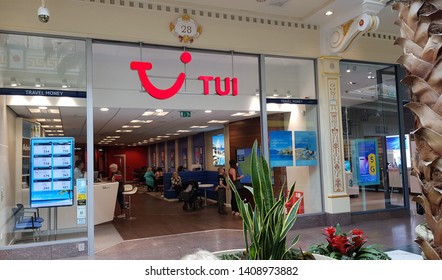 Trafford, Manchester, UK 05/27/2019 Tui Travel Agent Retail Store Shop Front.