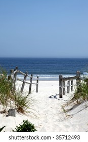 Trail To Beach At Island Beach State Park, New Jersey