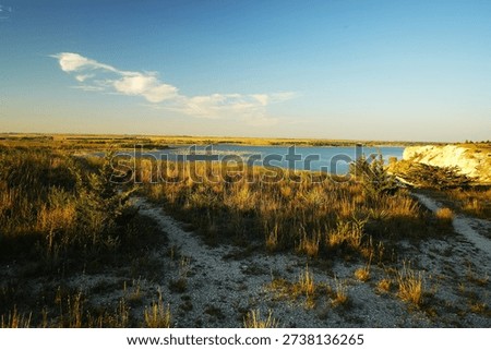 Trail to the Bluff viewpoint at Cedar Bluff State Park Kansas