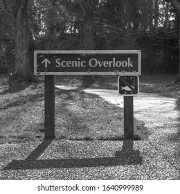 Trail Head Sign For A Scenic Overlook.