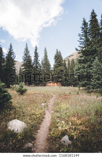 Trail Leading Cabin Woods Near Vail Stock Photo Edit Now 1168181149