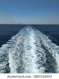 A trail left behind a ship 
