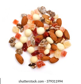 Trail Mix Isolated On White.