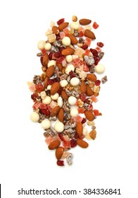 Trail Mix Isolated On White.