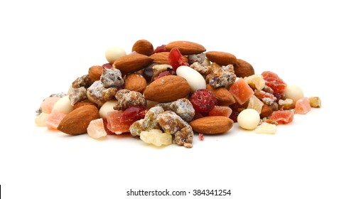 Trail Mix Isolated On White.