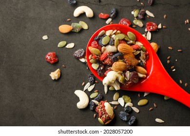 Trail Mix Snack Of Nuts And Dried Fruits