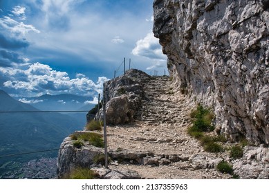 Trail On Monte Cengio On The Asiago Plateau, In Italy. Tragic World War I Scenario