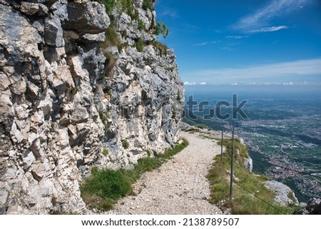 trail on Monte Cengio on the Asiago plateau, in Italy. Tragic World War I scenario