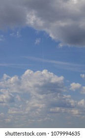 trail from the plane in the sky