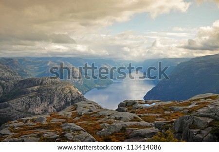 The trail to Preikestolen. Norway
