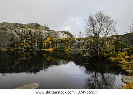 Similar – Image, Stock Photo Preikestolen Norway in the morning