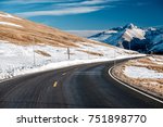 Trail Ridge Road, the highest (12,183 feet) continuous highway in the USA in high alpine tundra with rocks and mountains at autumn. Rocky Mountain National Park in Colorado, USA. 