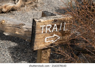 Trail Sign With Direction Arrow